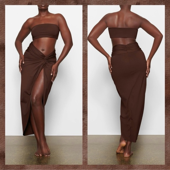NWT SKIMS Signature Sarong Swim Skirt. Size XL. Cocoa - Picture 1 of 8